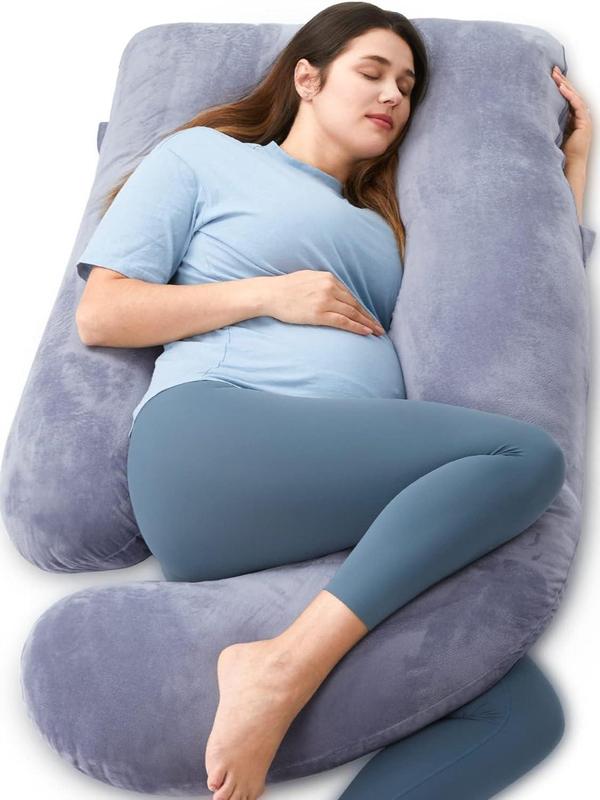 Pregnancy Pillow for Sleeping - U Shaped Full Body Maternity Pillow with Removable Cover - Support for Back, Legs, Belly, HIPS - 57 Inch Pregnancy Pillow for Women - Gre